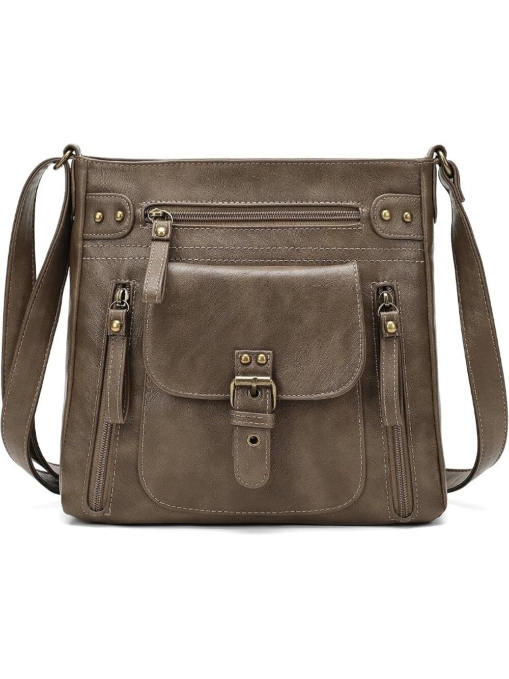 Stylish Medium Crossbody Purse - PU Leather, Multi-Pocket Handbag for Women